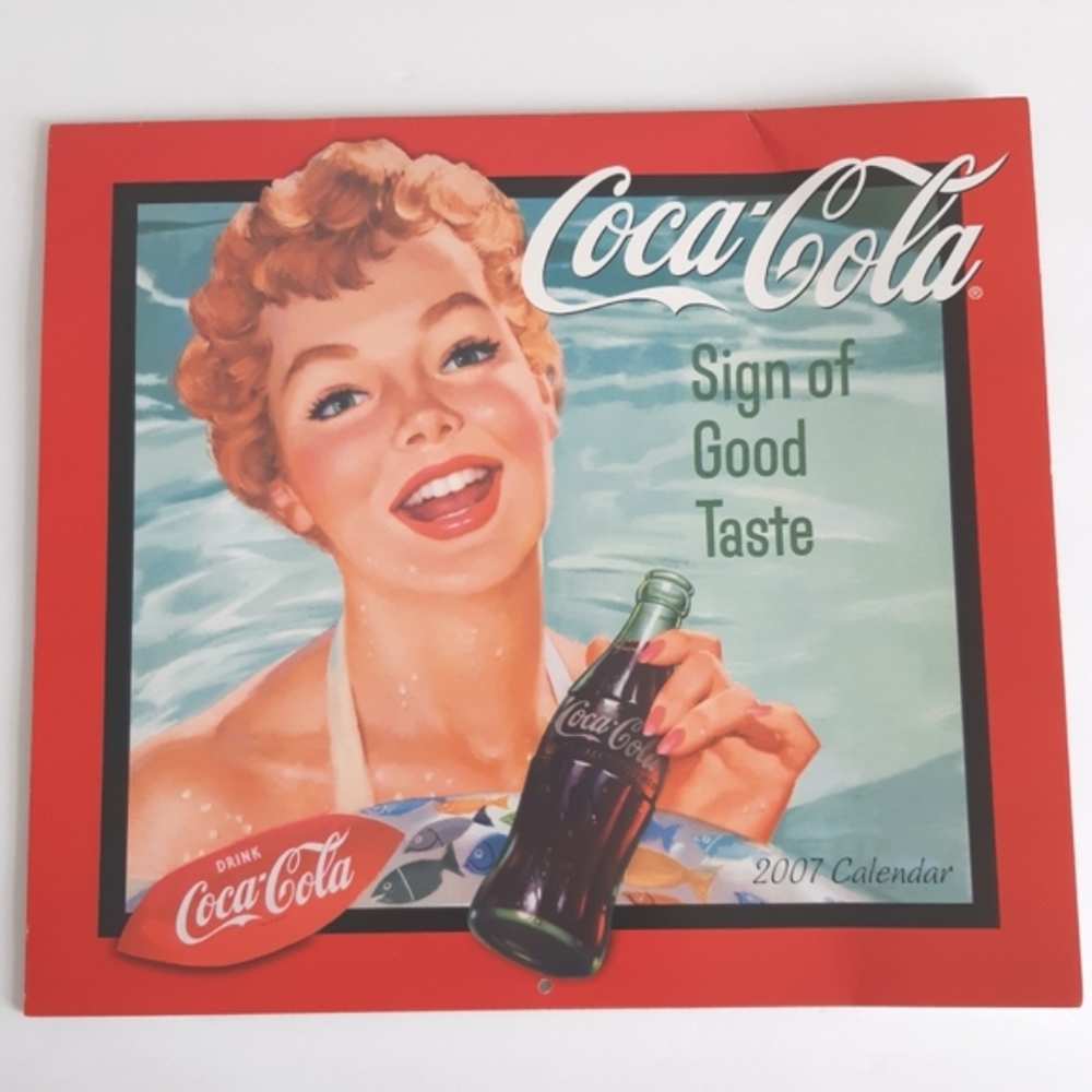 2007 Coca-Cola Calendar with cardboard protector
